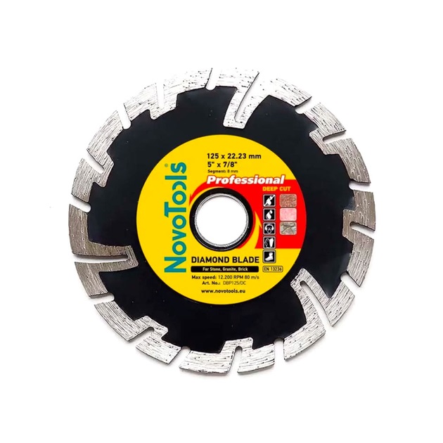 Фото Круг алмазний NovoTools 125 глибокий різ