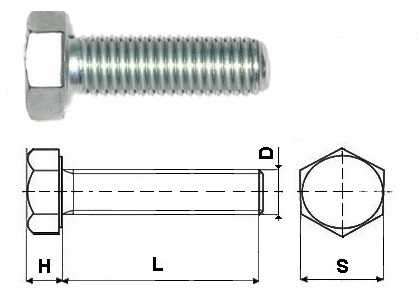 Фото Болт М10* 30 цинк (50шт.)