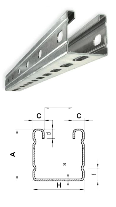 Фото Профiль для кріплення сонячних панелей 41*41*10*1,4 цинк (4,2м)