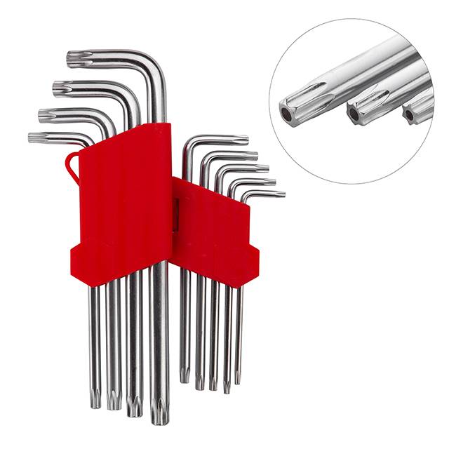 Фото Набір ключів Г-подібних TORX подовжених Т10-Т50 (9шт.) INTERTOOL HT-0606