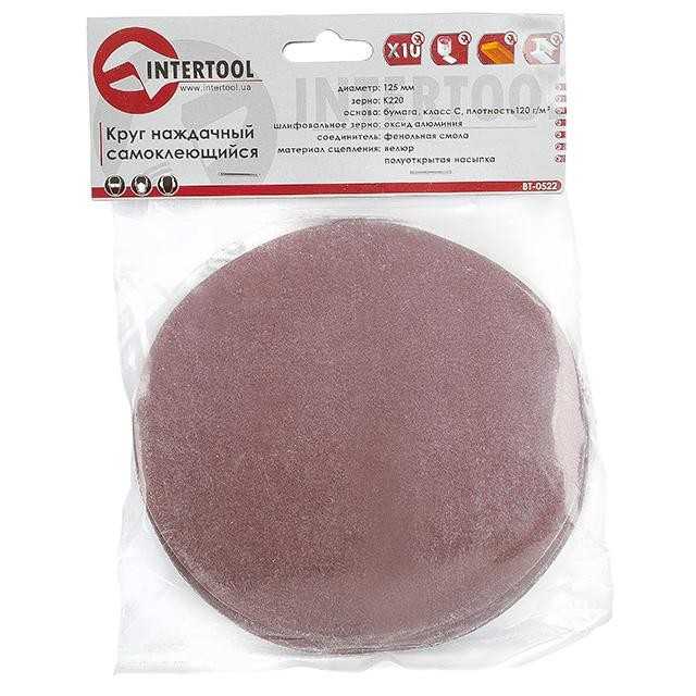 Фото Круг зачисний 125*220 INTERTOOL BT-0522 фібровий (10шт.)