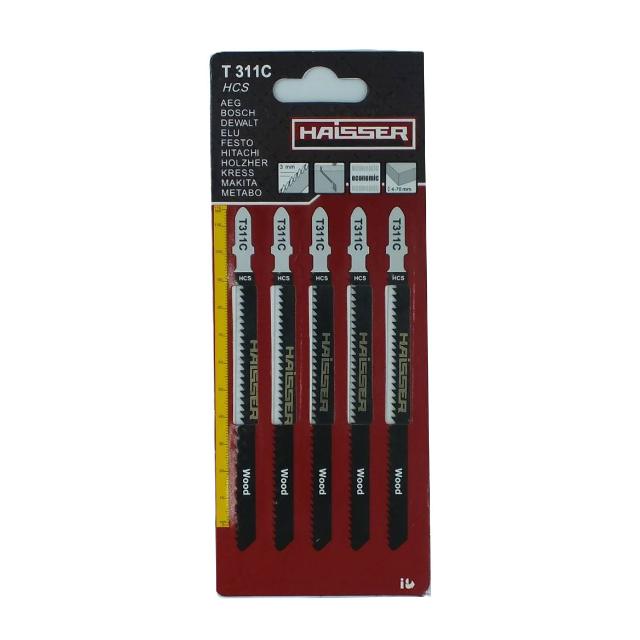 Фото Набір лобзикових полотен по дереву 126мм (5шт.) Т311C Haisser