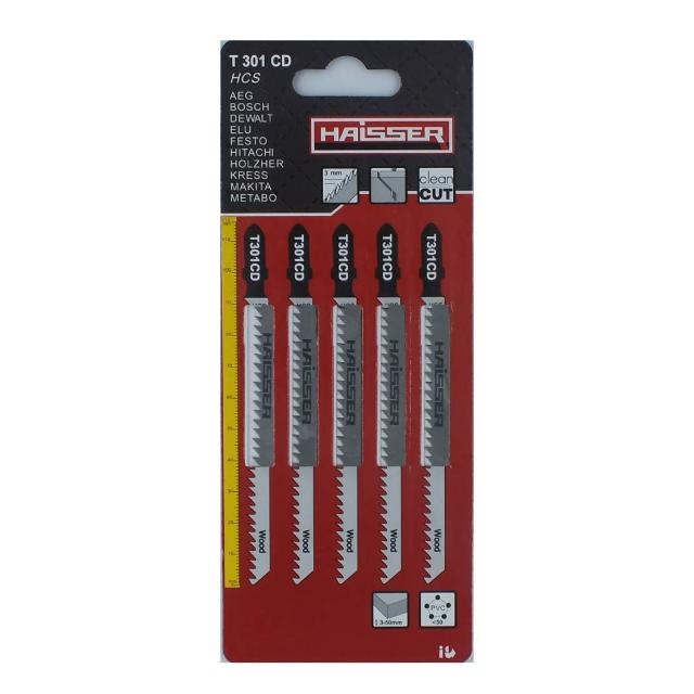 Фото Набір лобзикових полотен по дереву 90мм (5шт.) швидкий різ Т301CD Haisser